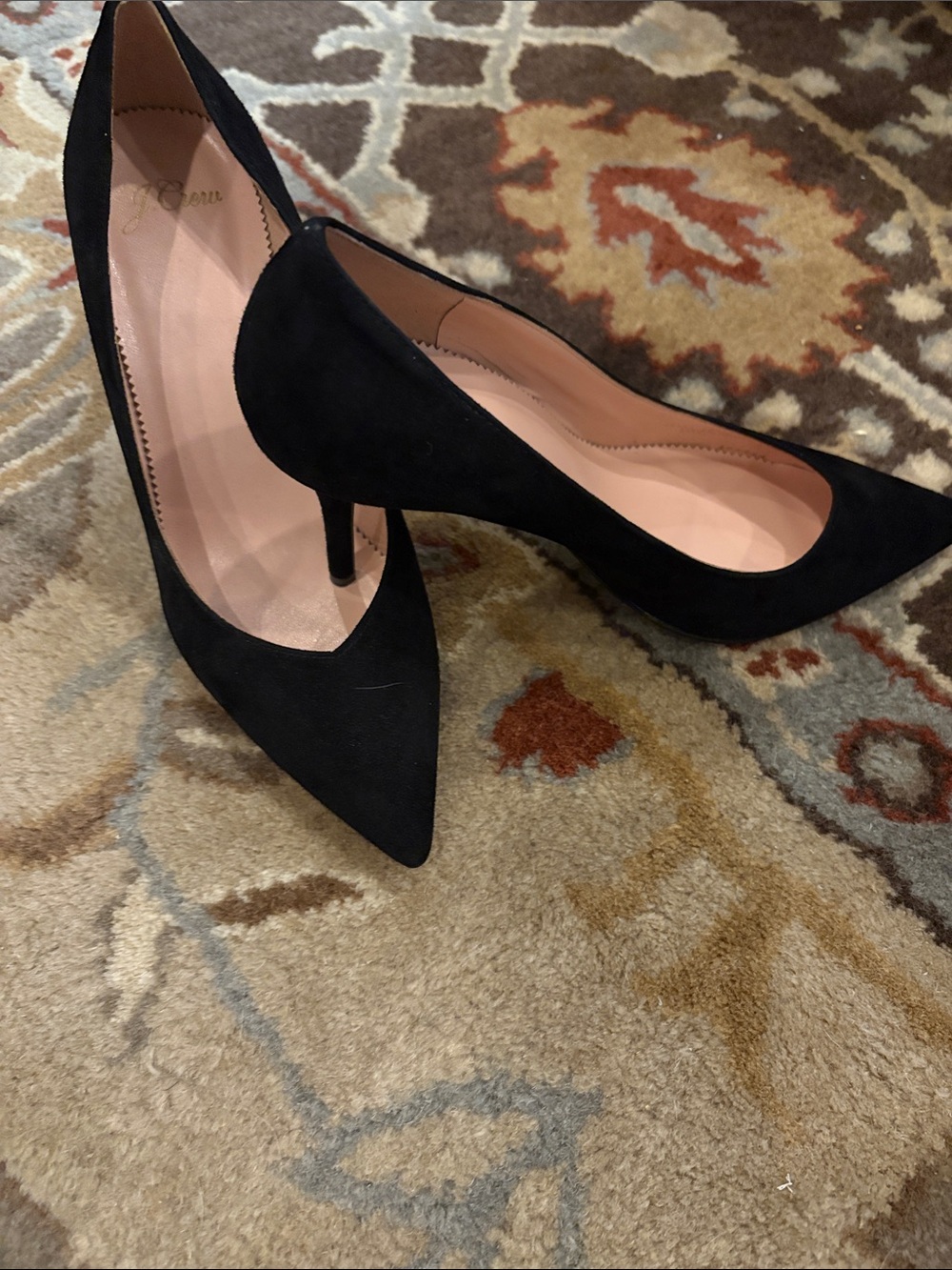 J. Crew Black Suede Pointed-Toe Stiletto Pumps